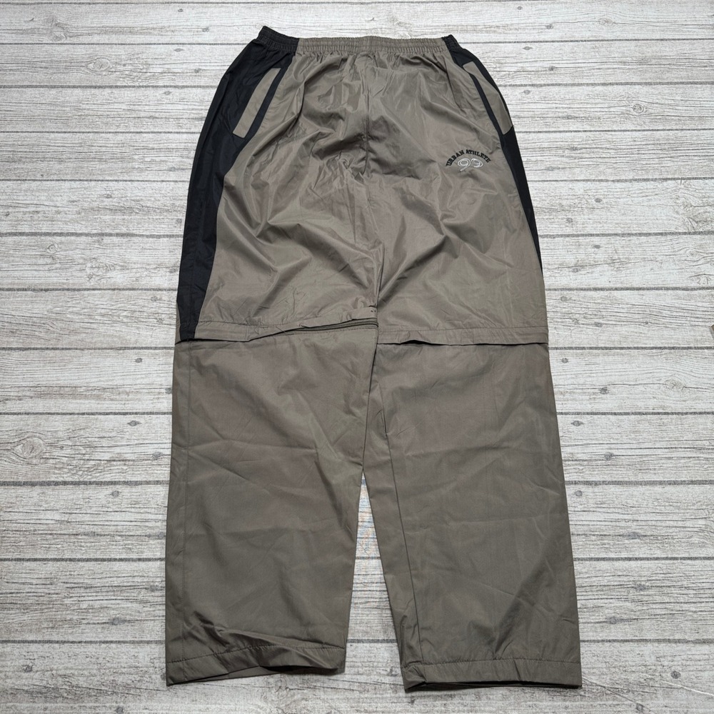 Urban Athlete Track Pants Men's XL Olive Green Zip Off Cargo Hiking Convertible